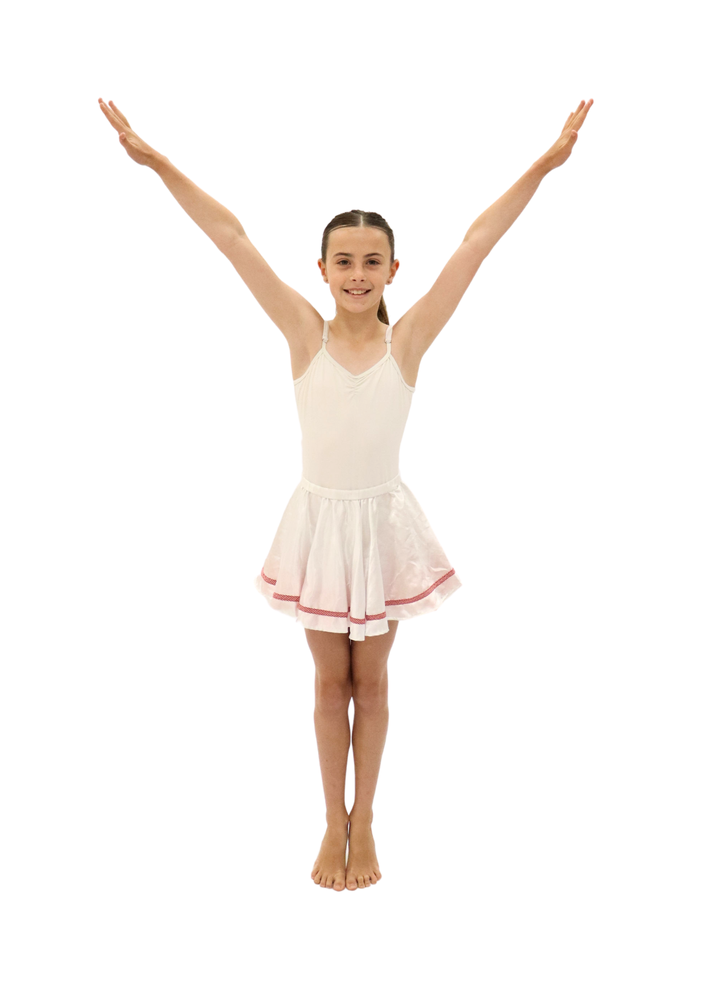 White Skirt with Red Ribbon