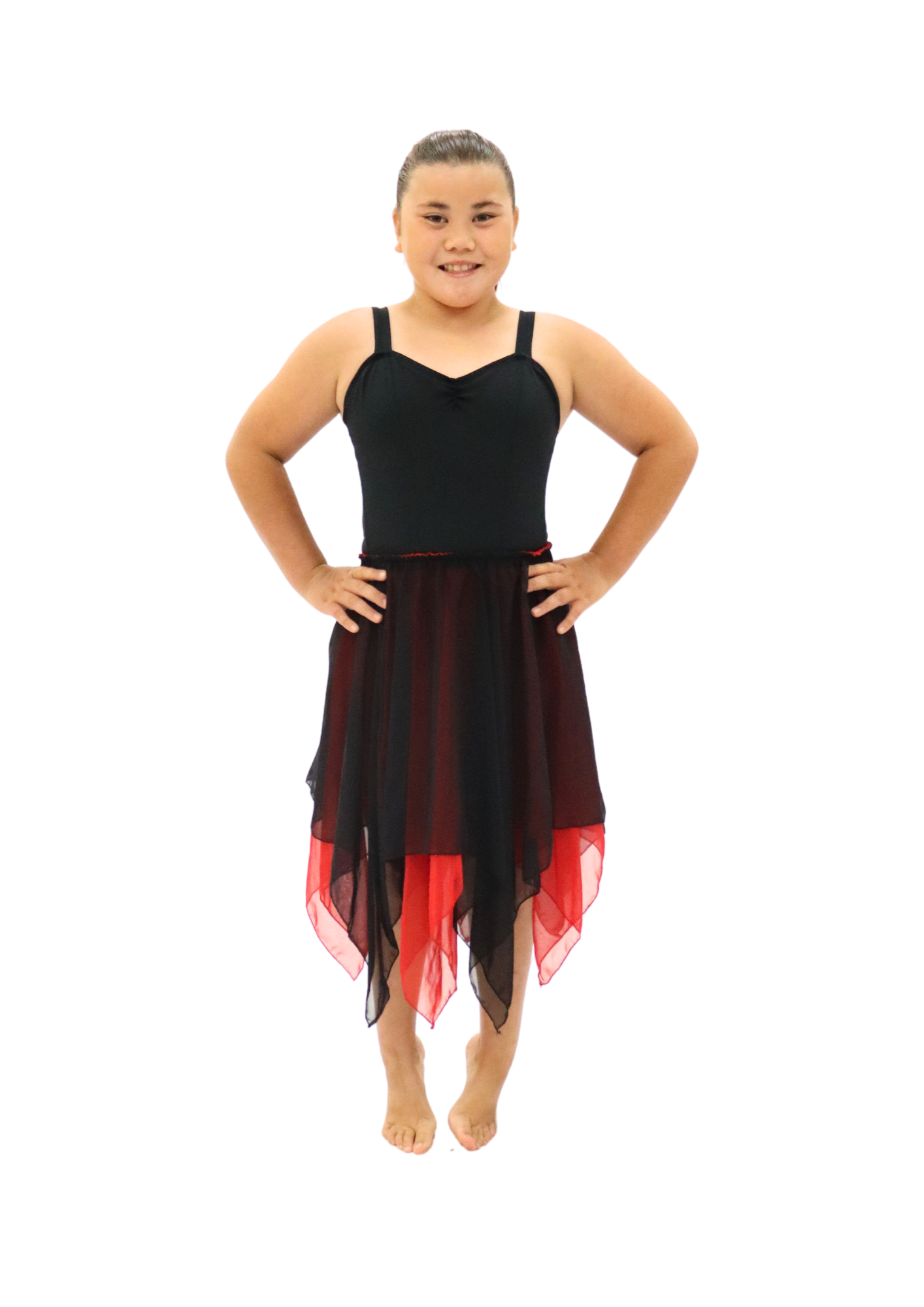 Reversible Red and Black Handkerchief Skirt