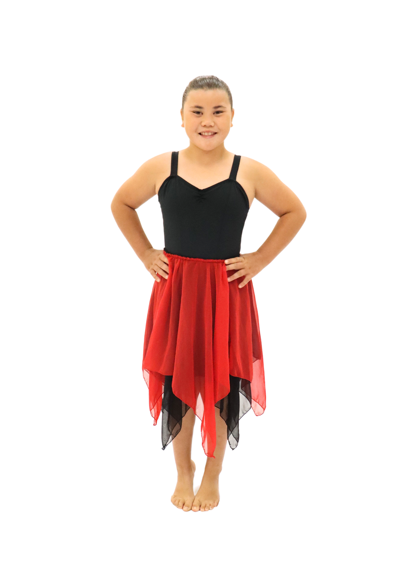 Reversible Red and Black Handkerchief Skirt
