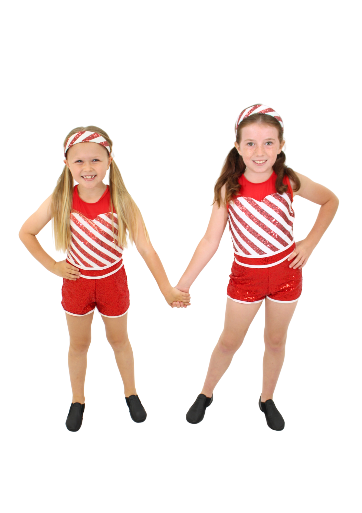 Red & White Stripe Sequin Playsuit Unitard