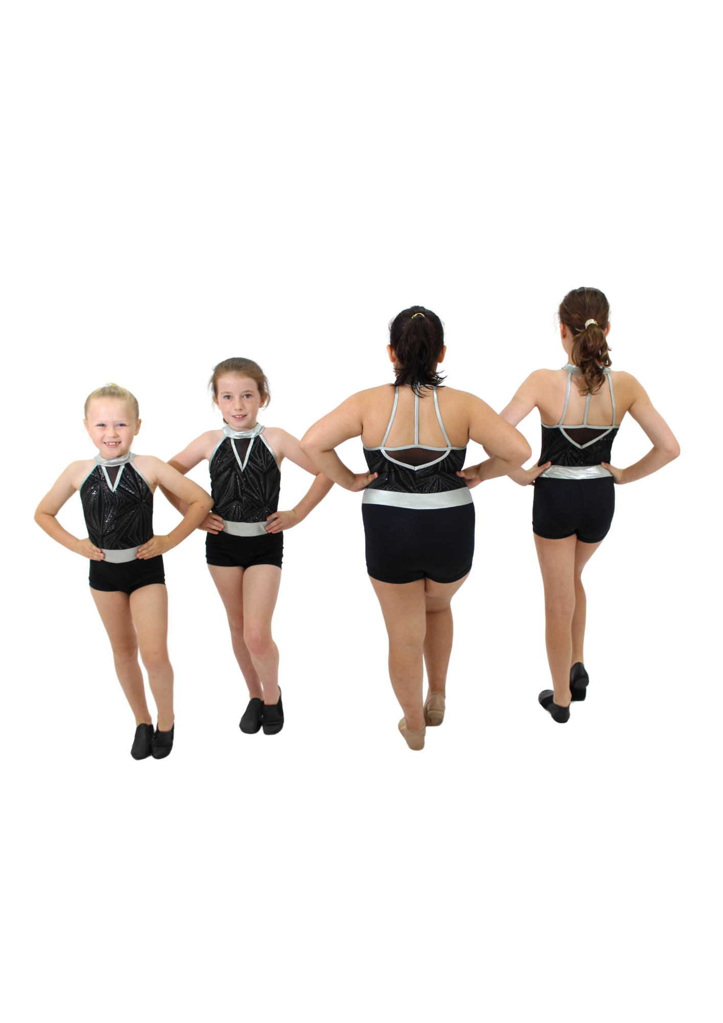 Black & Silver Playsuit Unitard