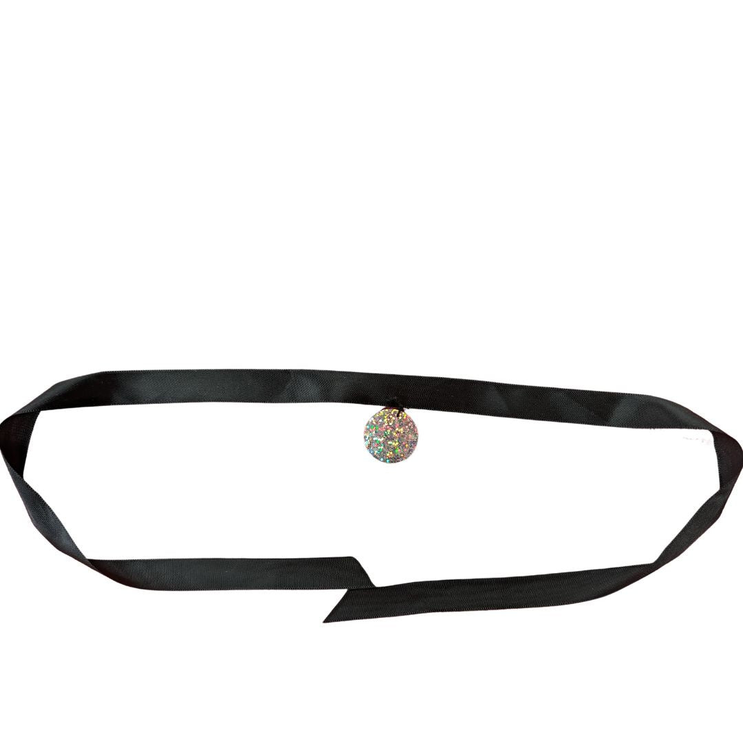 Black Choker With Silver Circle