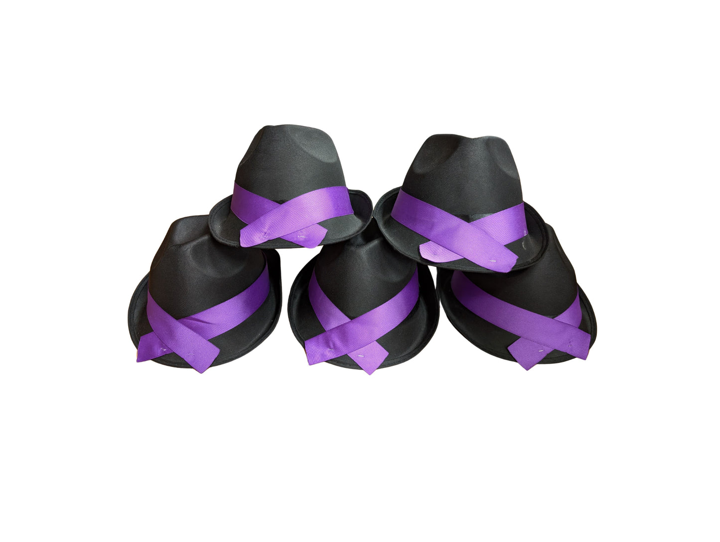 Black Trilby with Purple Ribbon