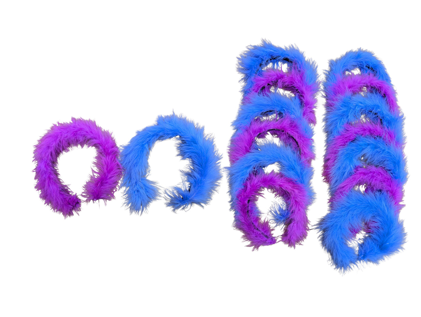 Pink and Blue Fluffy Headbands