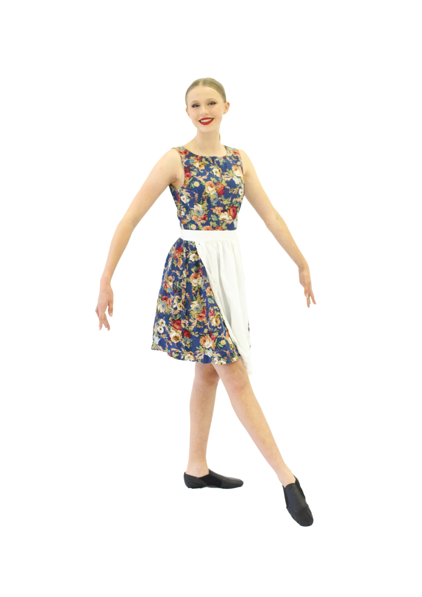 Dark Blue Floral Dress – The Dance Spot