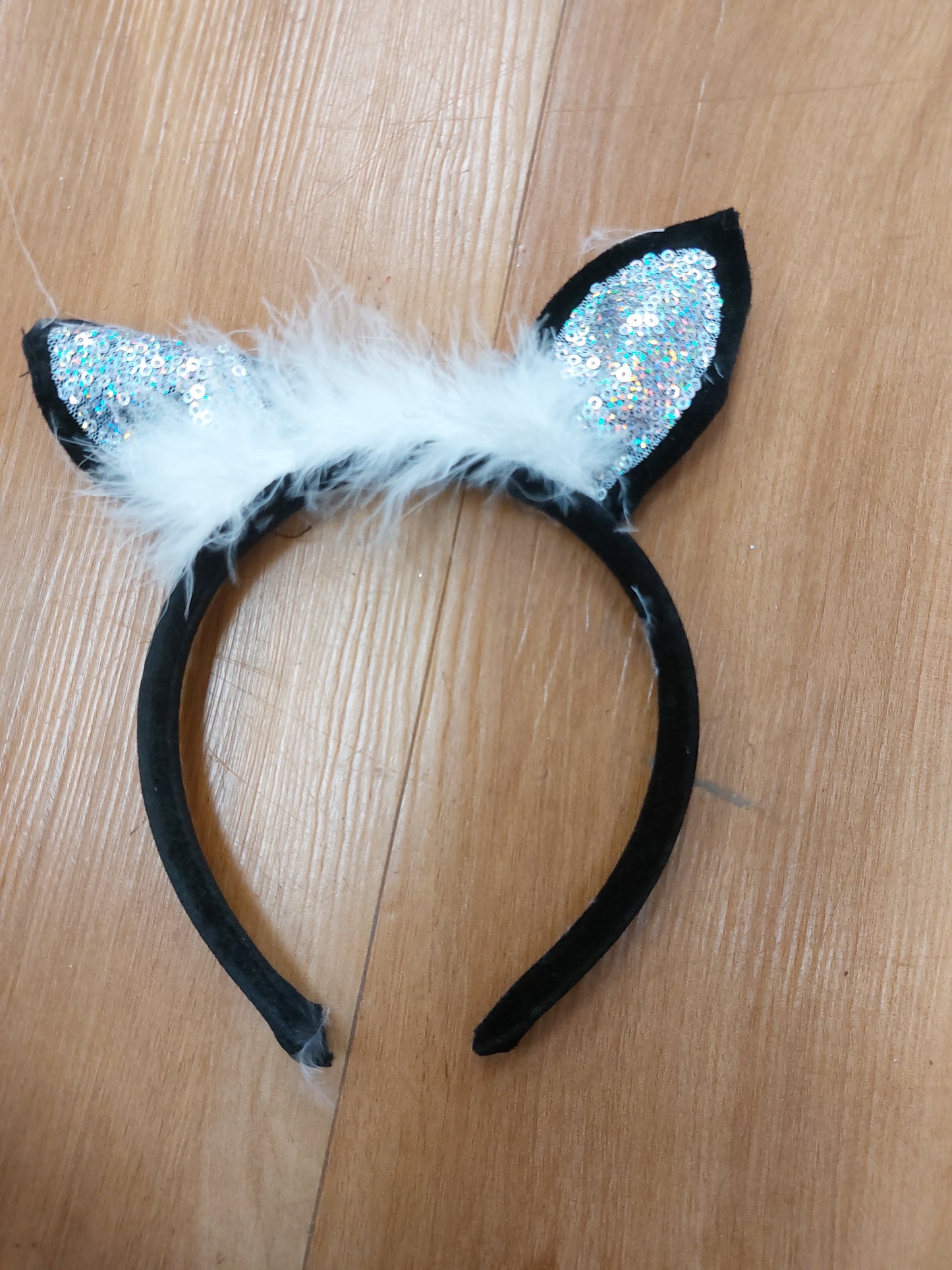Black and silver cat ears