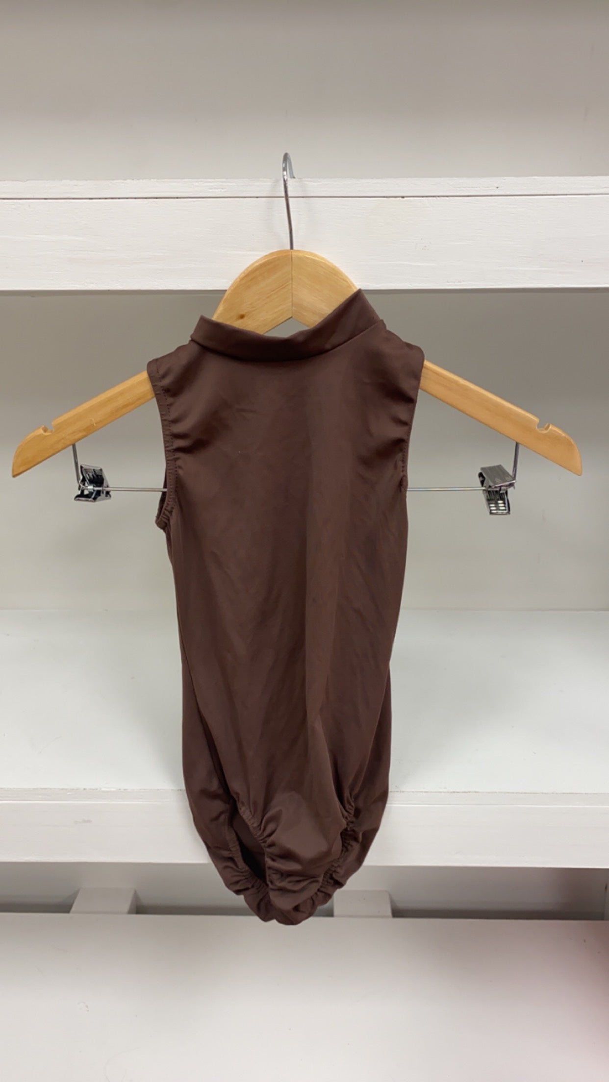 Brown High Neck Leotards