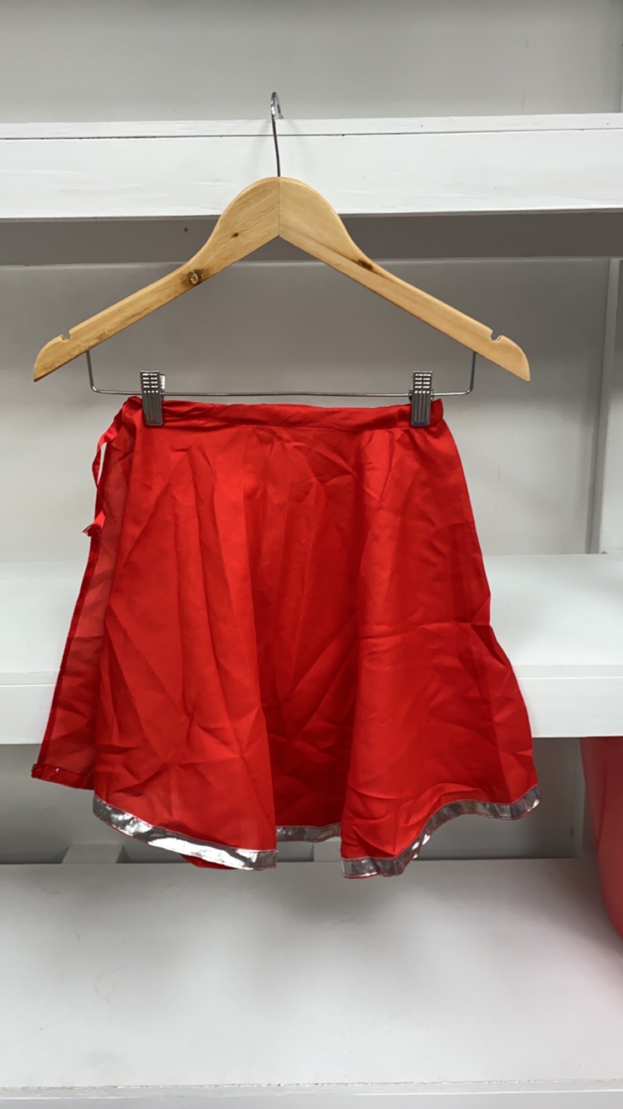 Red with Silver Trim Wrap Skirt