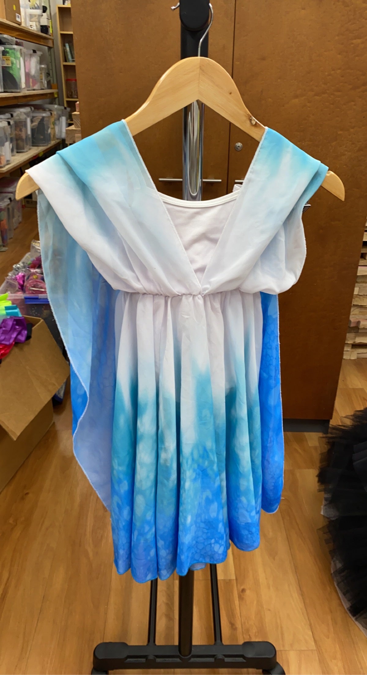 Blue and White Chiffon Dress