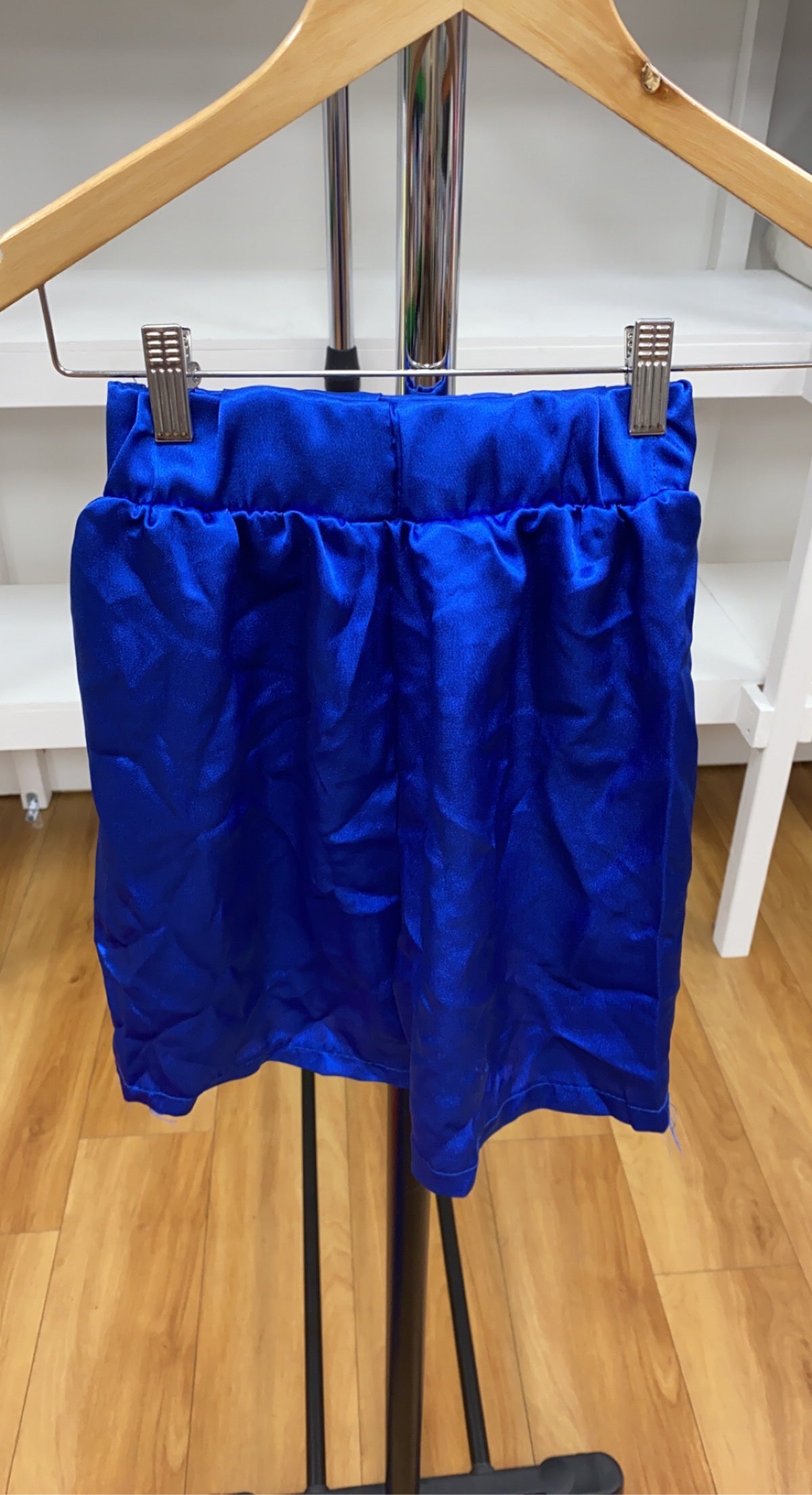 Satin Shorts - Red & Blue