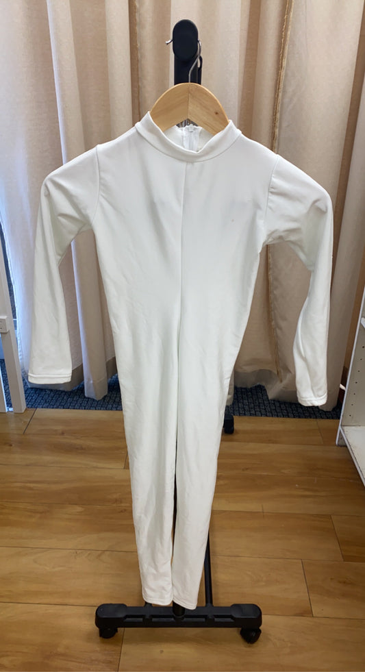 White Long-Sleeve Unitard Junior