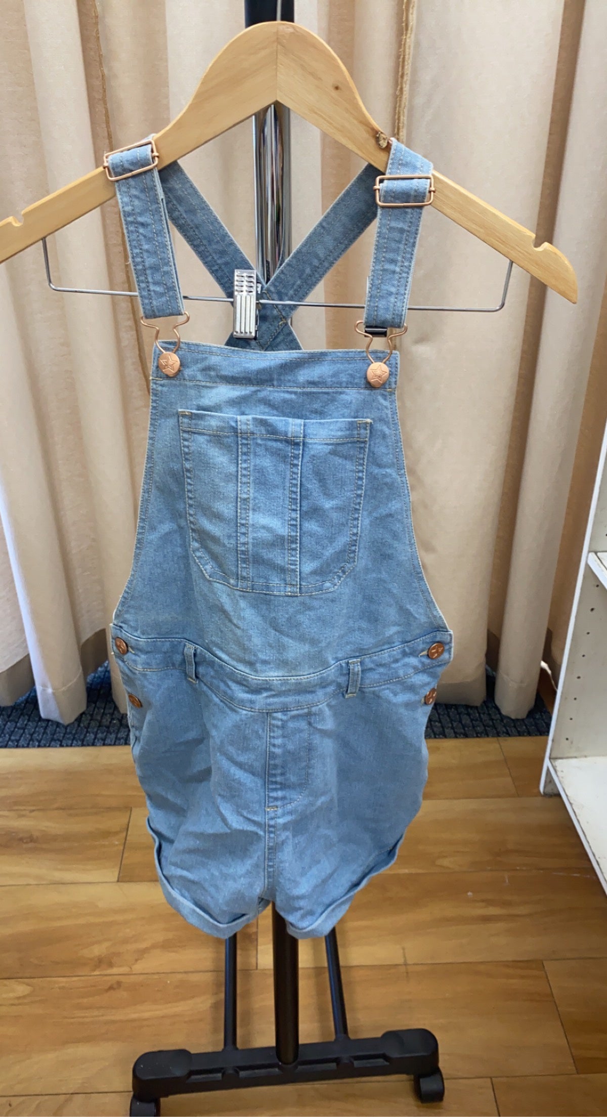 Denim Short Overalls Unitard