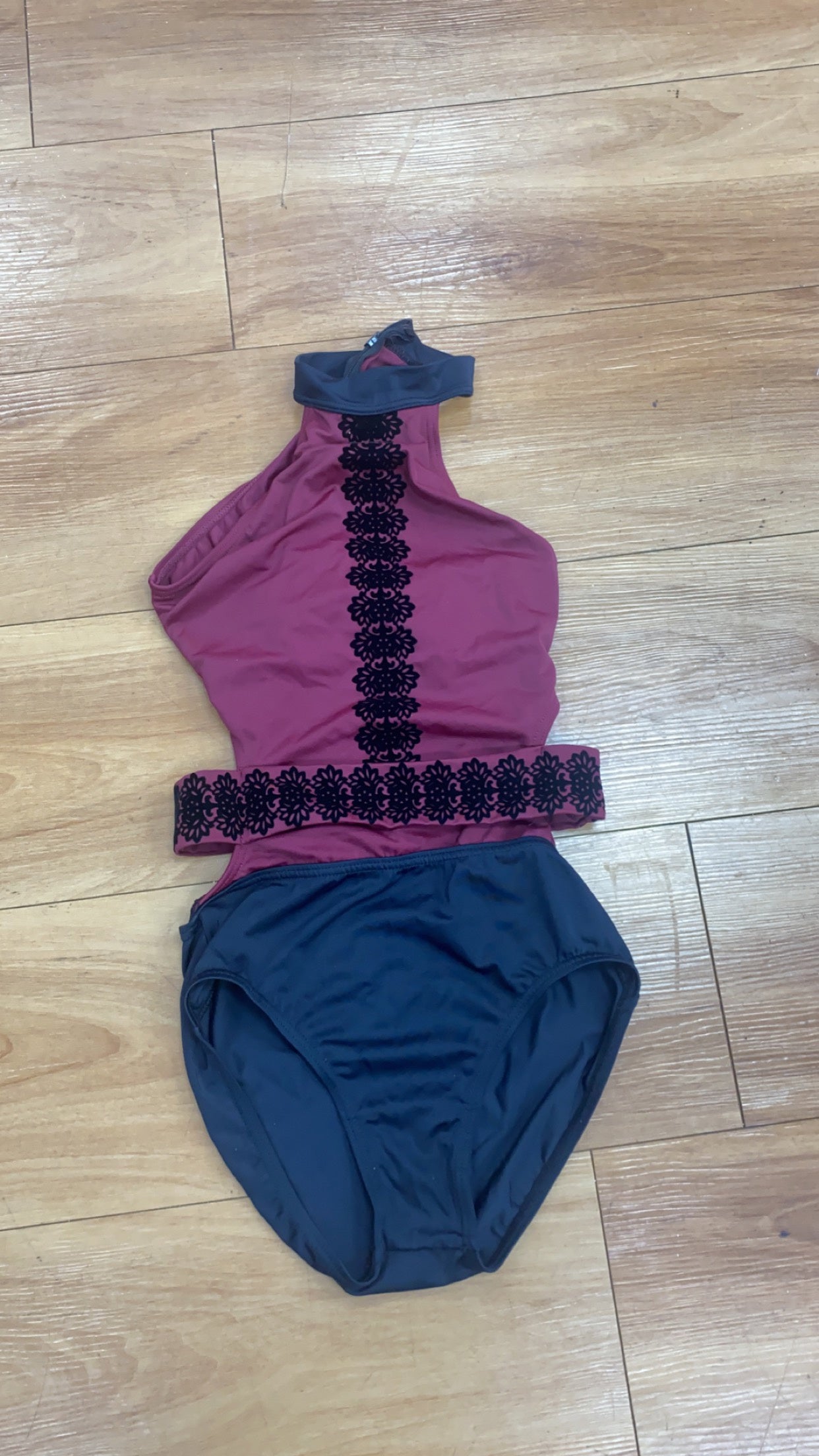 Maroon & Black Leotard