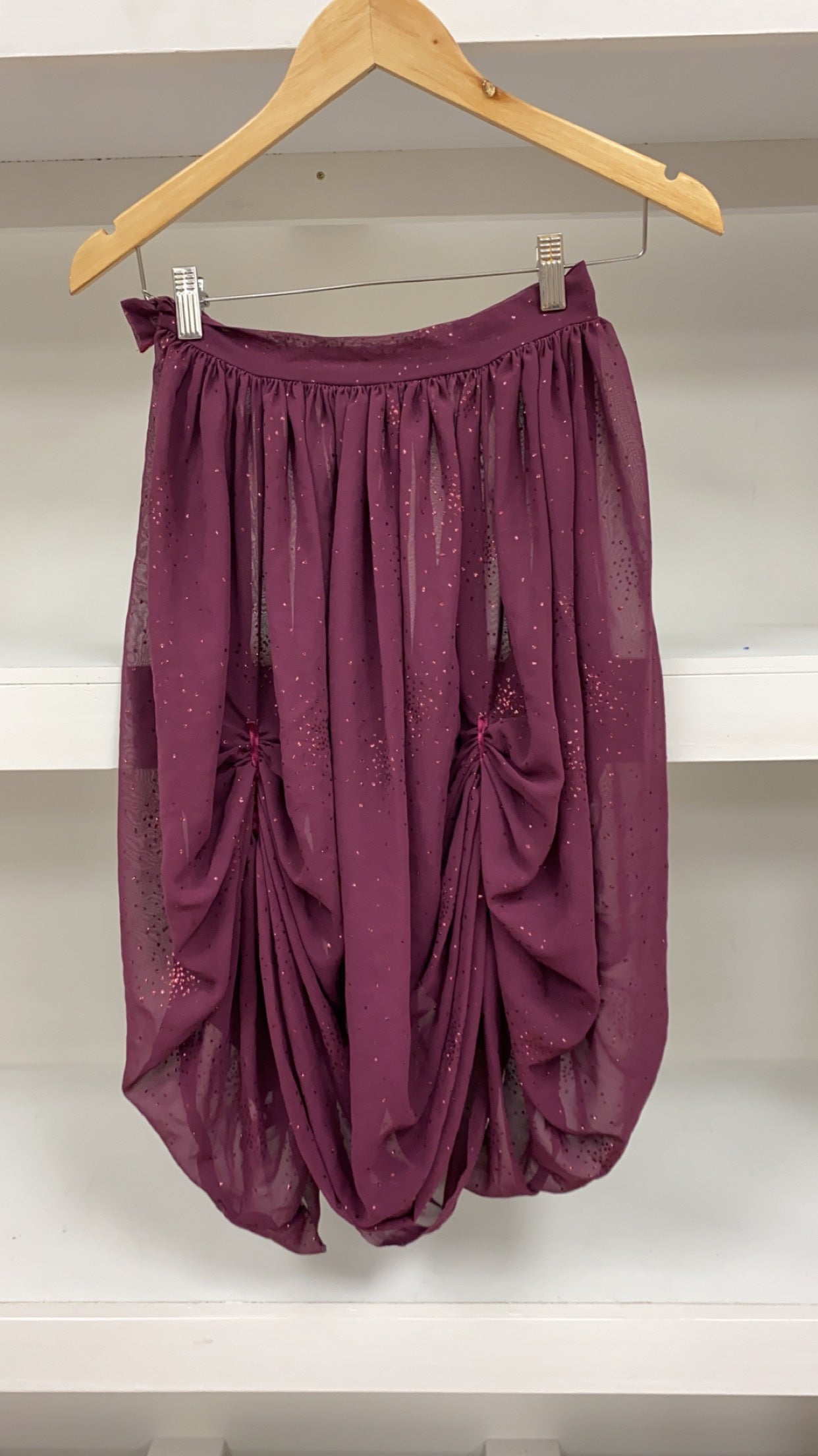 Plum Chiffon Sparkle Skirt