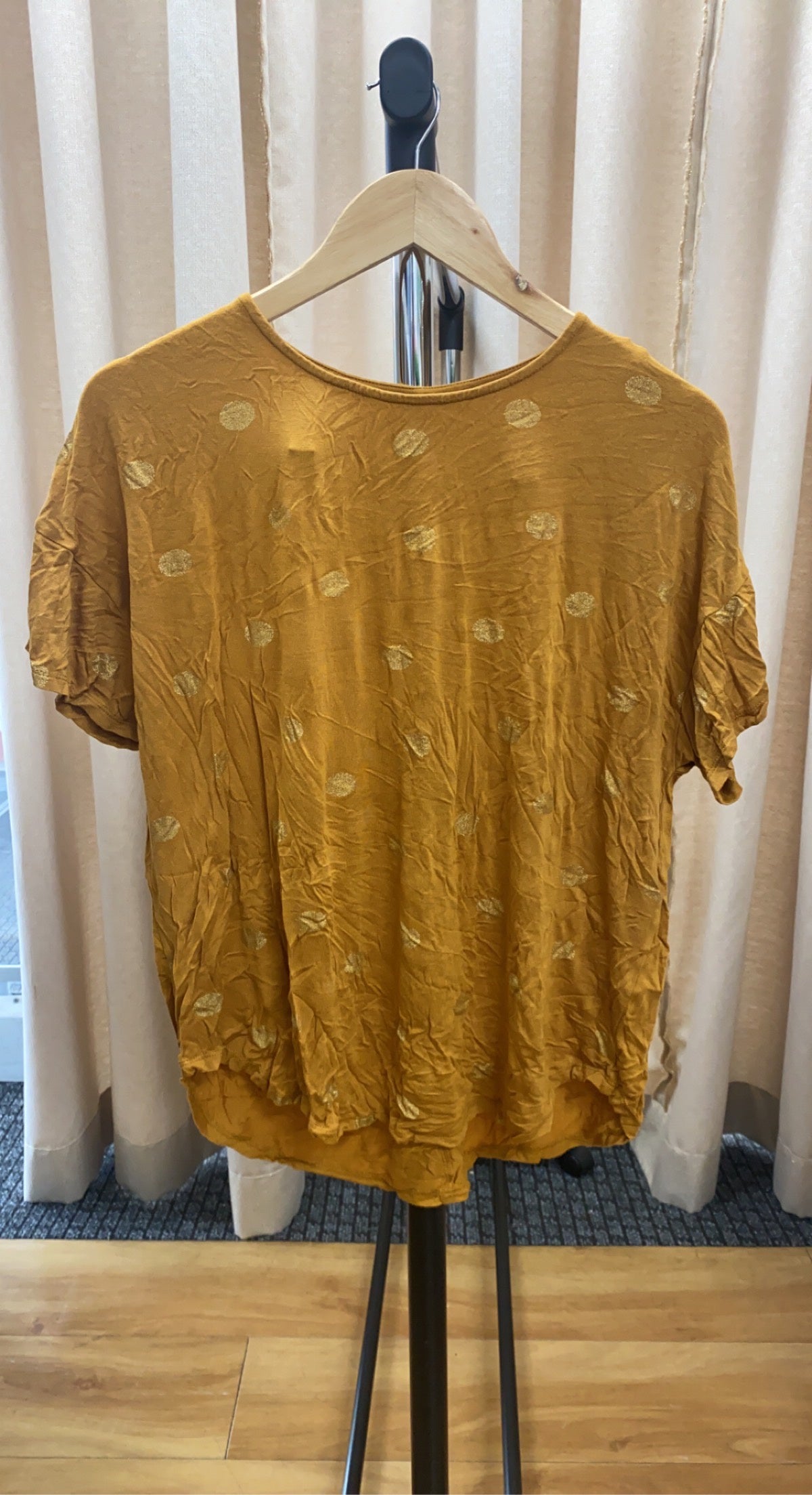 Mustard Polka-Dot Top