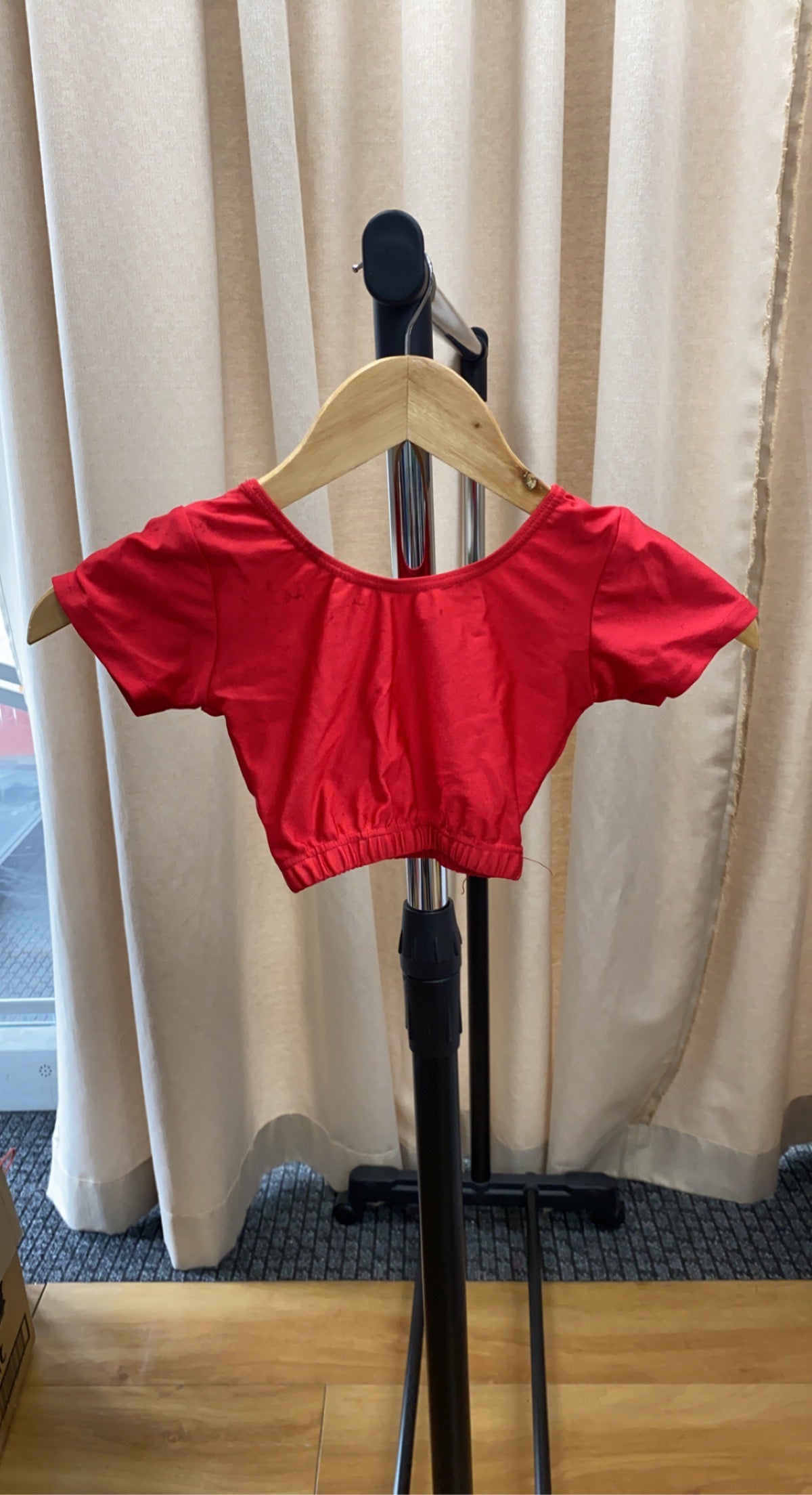 Red, Pink & Blue Capped Crop Top