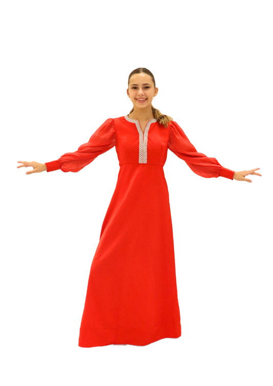Red Long-Sleeve Dress