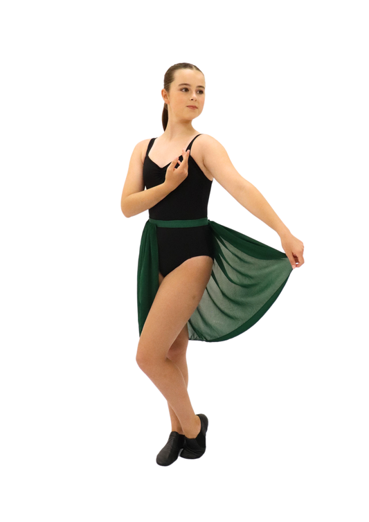 Green Chiffon Bustle Skirt