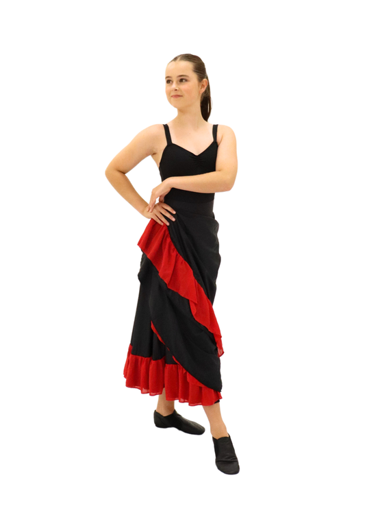 Black & Red Spanish Skirt