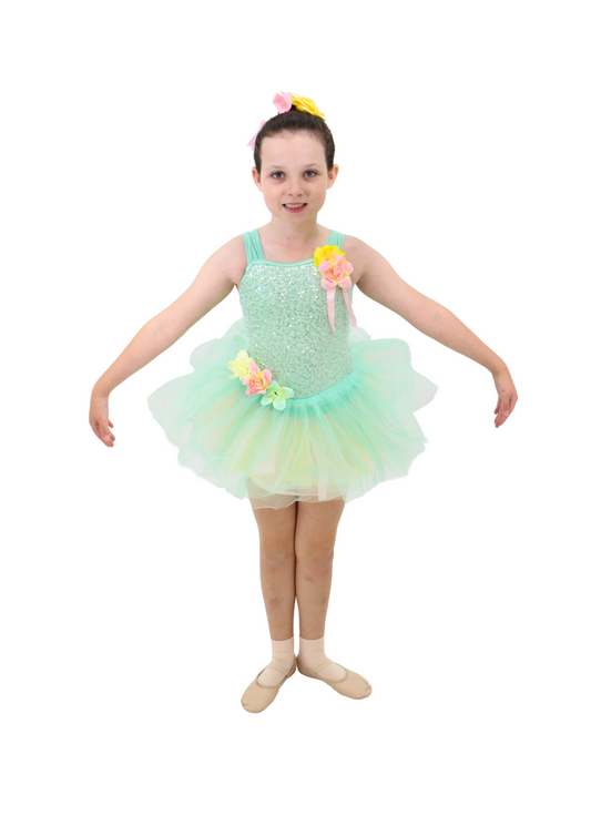 Yellow and Green Tutu Dress