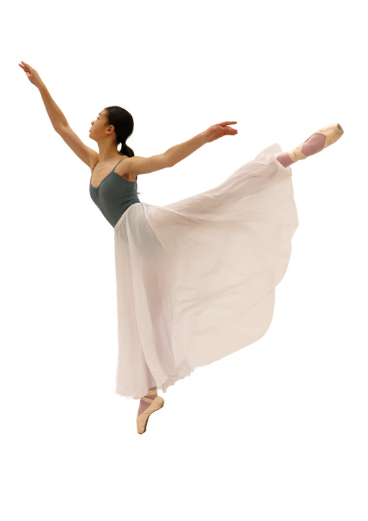 Long White Chiffon Skirt