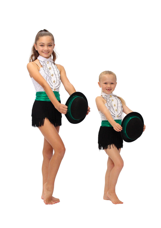 Green & White Sequin Playsuit Unitard