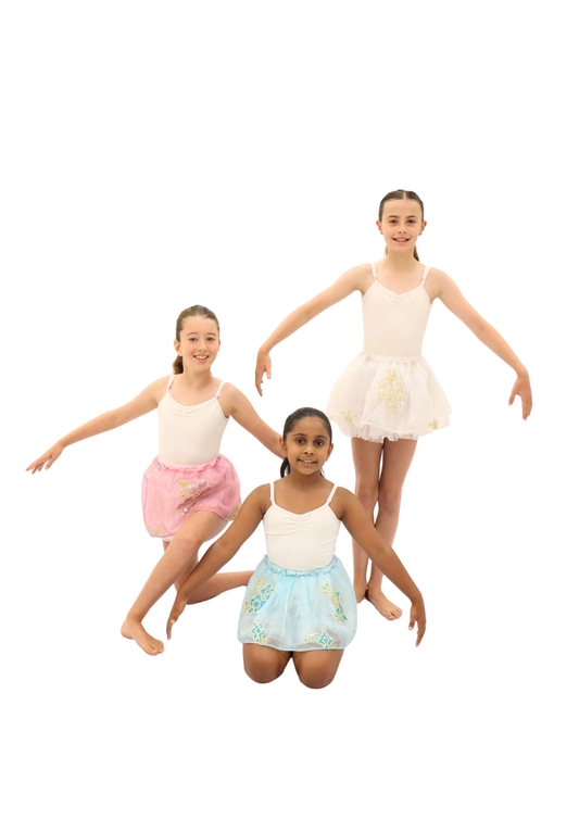 Pink, White and Blue Applique Skirt