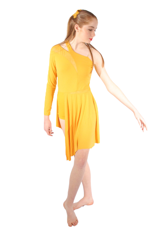 Yellow One Sleeve Dress