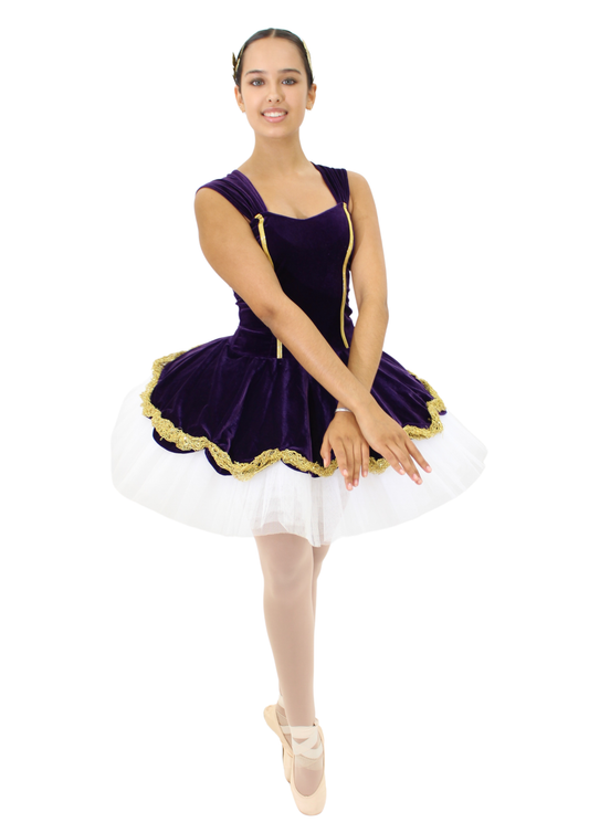 Purple with gold Velvet Overlay