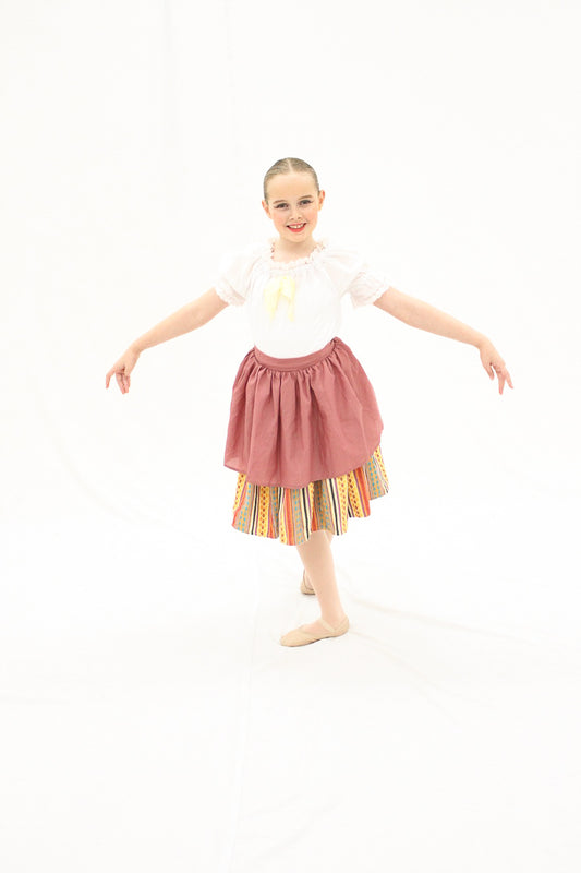 Mauve and Stripe Village Skirt