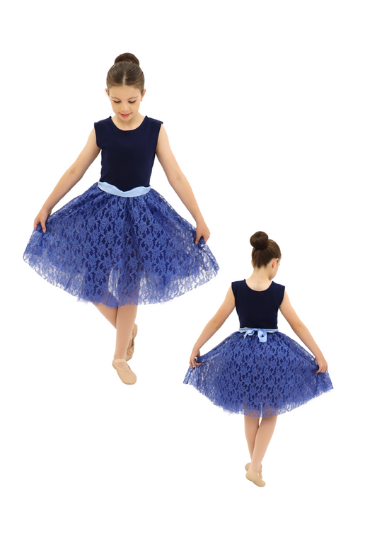 Blue Flowy Lace Dress