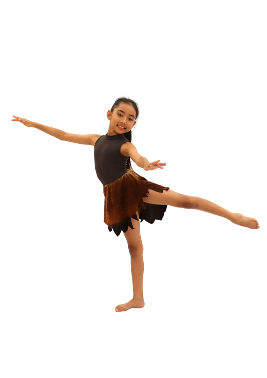 Brown High Neck Leotards