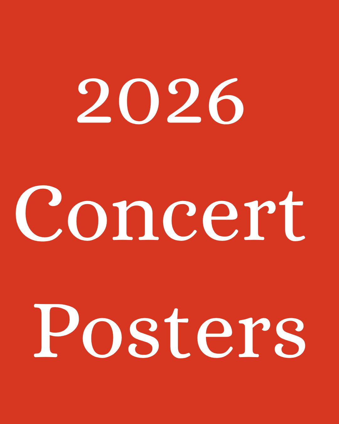 2026 Concert Posters