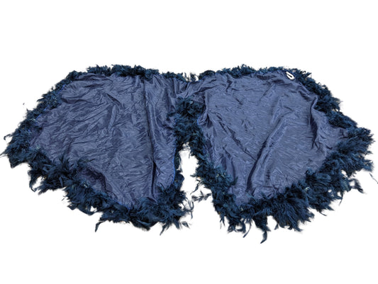 Navy Blue Wing with Feather Trim