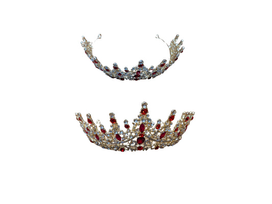 Gold Tiara with Red Gems