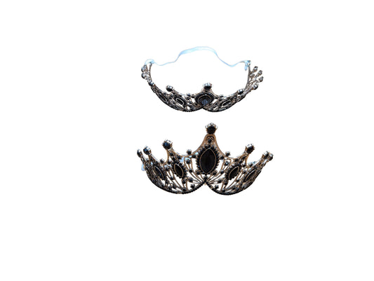 Gold Tiara with Black Gems