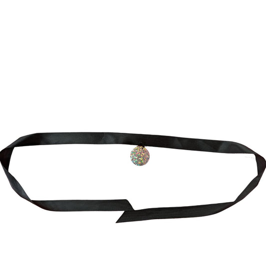 Black Choker With Silver Circle
