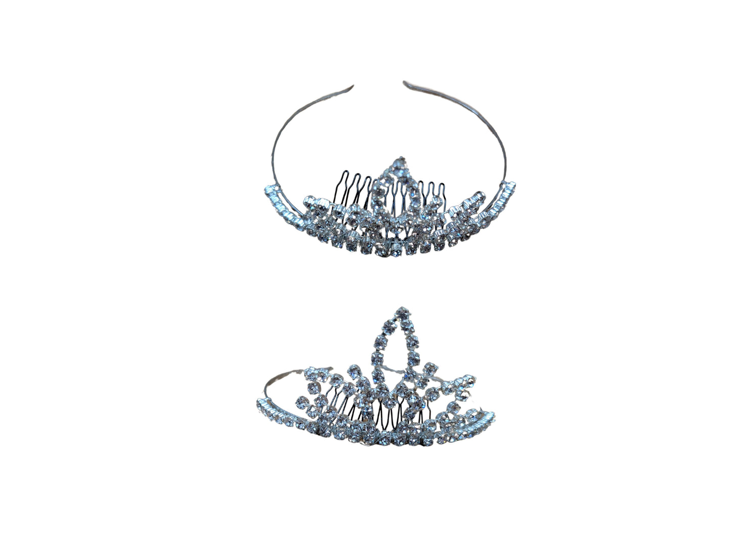 Silver Diamond Diamante Tiara Hair Comb