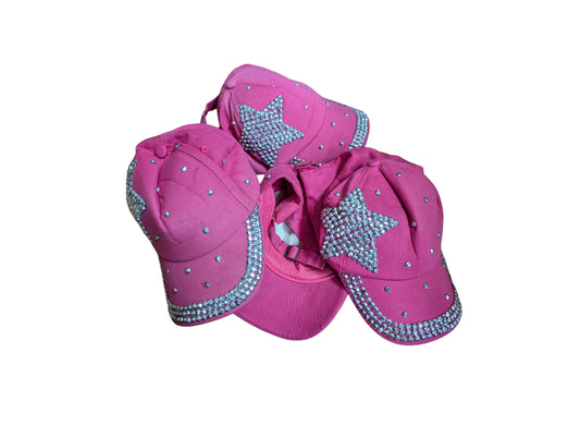 Pink Bejeweled Caps