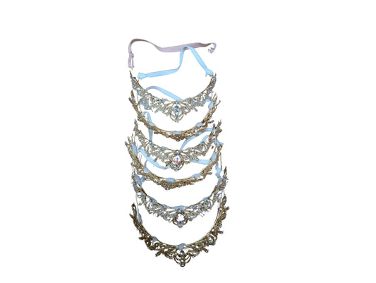 Gold Tiara with Purpely and Silver Gems