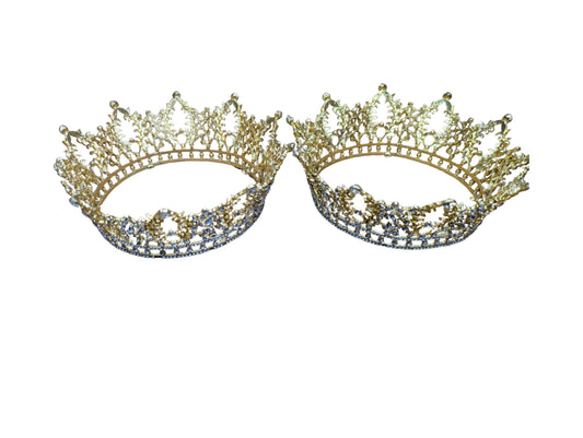 Gold Crowns with Silver Gems