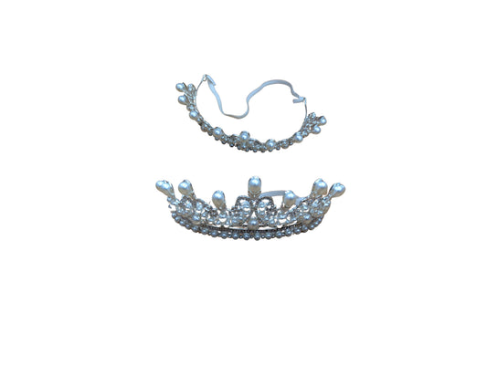 Silver Tiara with White Pearls
