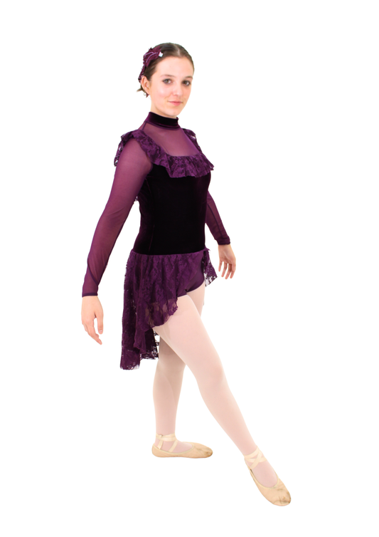 Dark Purple Lace Dress