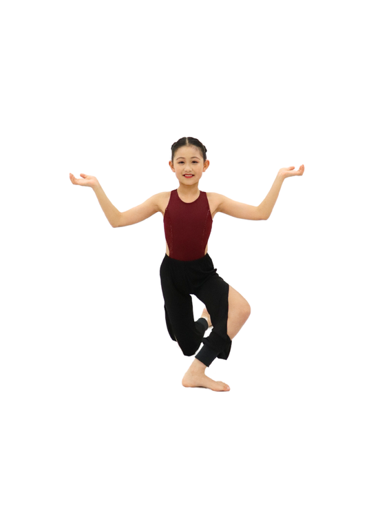 Black Split side seam pants