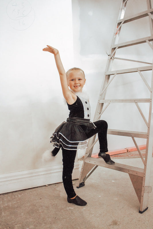 Cat Black Velvet Unitard