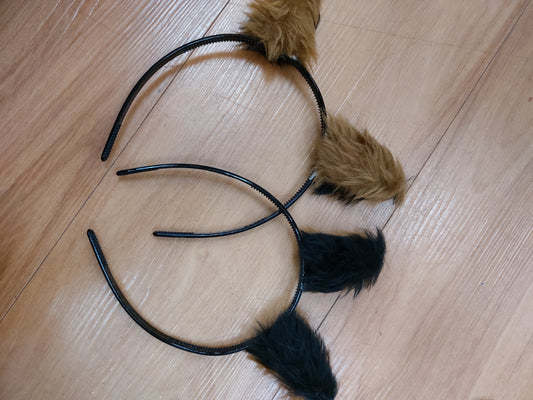 Brown and Black small Wolf Ears