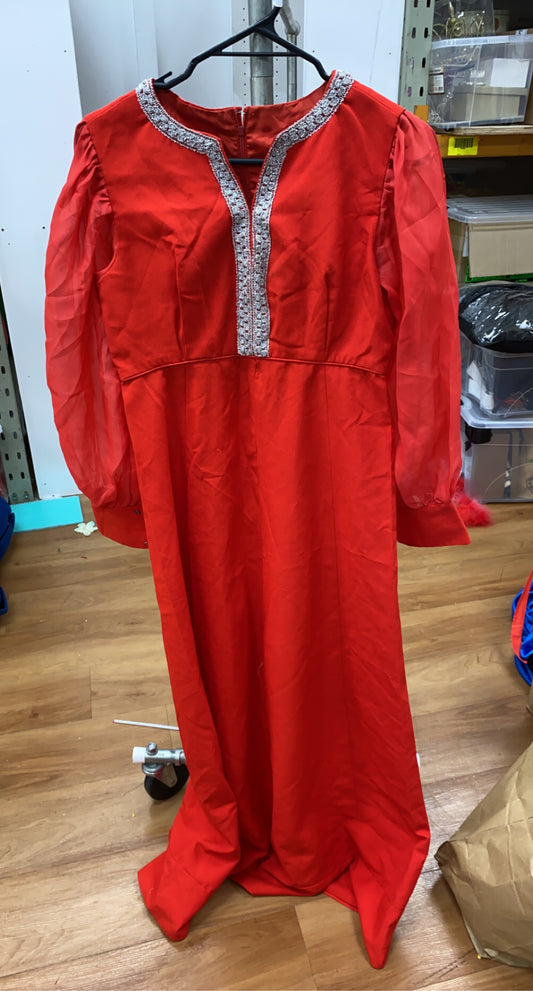 Red Long-Sleeve Dress