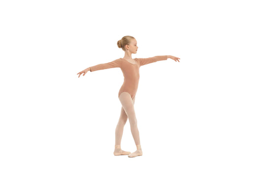 Nude Beige Long Sleeve Leotard