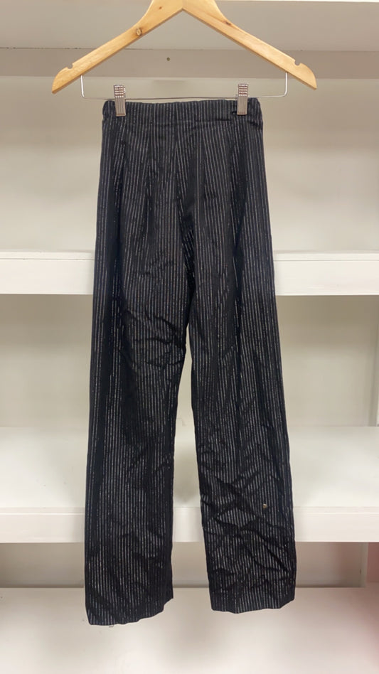 Silver & Black Pinstripe Pants