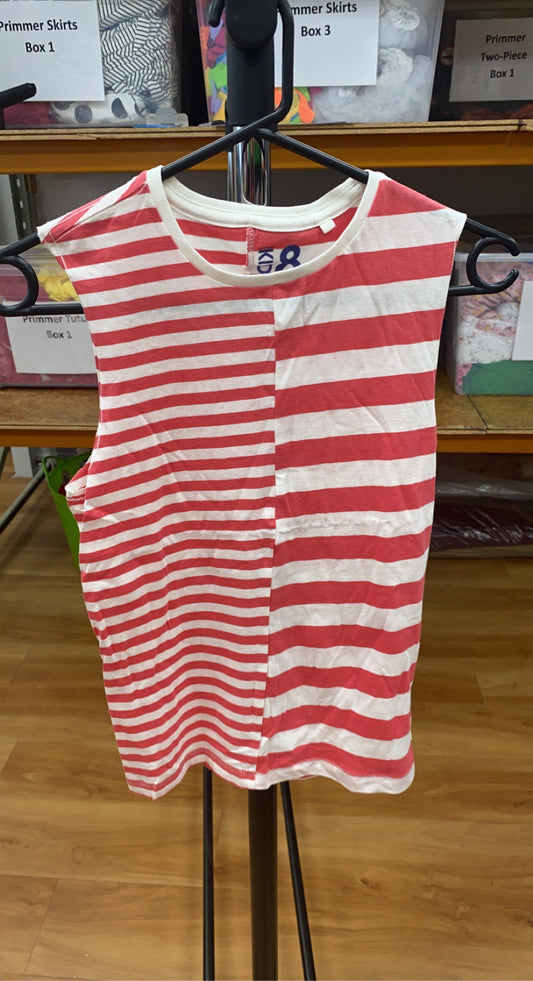 Red and White Stripe Singlet/Top